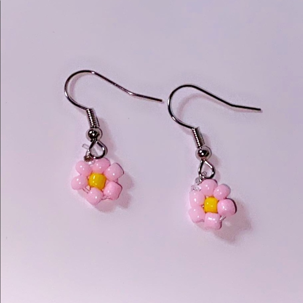 Beaded flower earrings